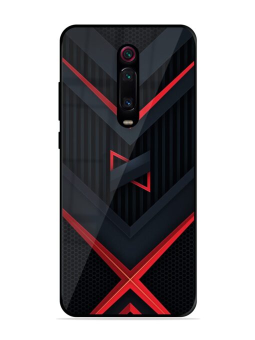 Red Gray Abstract Glossy Metal Phone Cover for Xiaomi Redmi K20 Pro