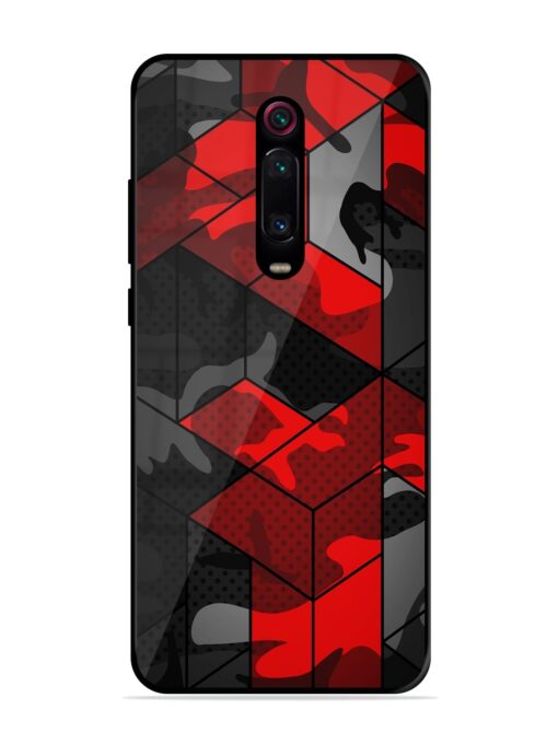 Royal Red Camouflage Pattern Glossy Metal Phone Cover for Xiaomi Redmi K20 Pro Zapvi