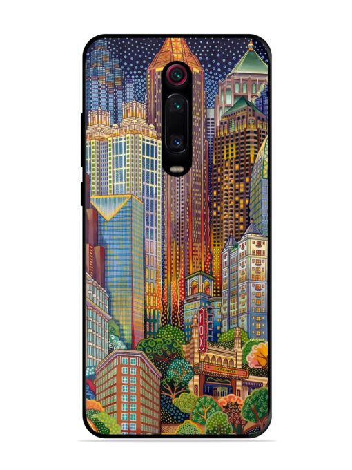 Cityscapes Art Glossy Metal Phone Cover for Xiaomi Redmi K20 Pro Zapvi