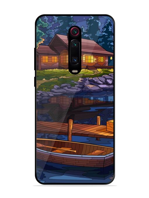 Village Night Scene Glossy Metal Phone Cover for Xiaomi Redmi K20 Pro