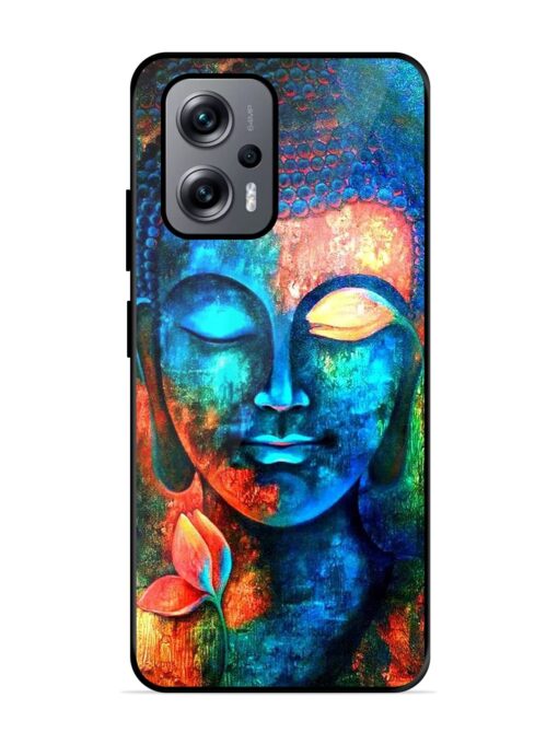 Buddha Painting Glossy Metal Phone Cover for Xiaomi Redmi K50I (5G)