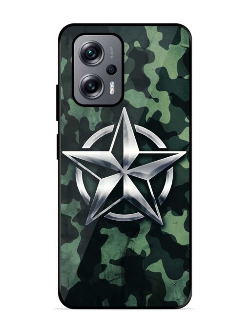 Indian Army Star Design Glossy Metal Phone Cover for Xiaomi Redmi K50I (5G) Zapvi