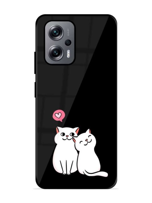 Cat Love Glossy Metal Phone Cover for Xiaomi Redmi K50I (5G) Zapvi