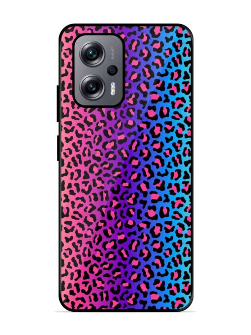 Colorful Leopard Seamless Glossy Metal Phone Cover for Xiaomi Redmi K50I (5G)