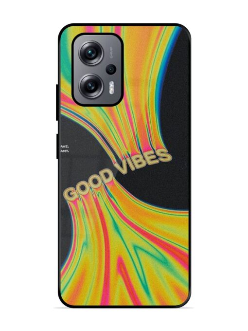 Good Vibes Glossy Metal Phone Cover for Xiaomi Redmi K50I (5G) Zapvi