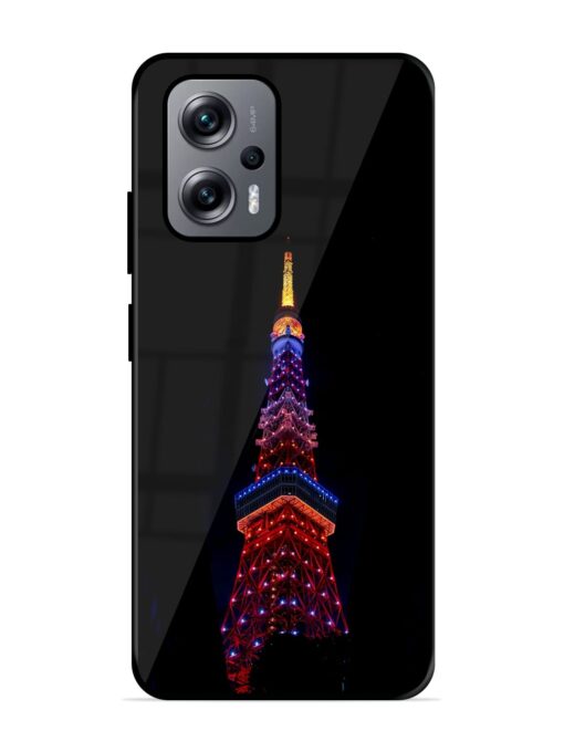 Eiffel Tower Night View Glossy Metal Phone Cover for Xiaomi Redmi K50I (5G) Zapvi