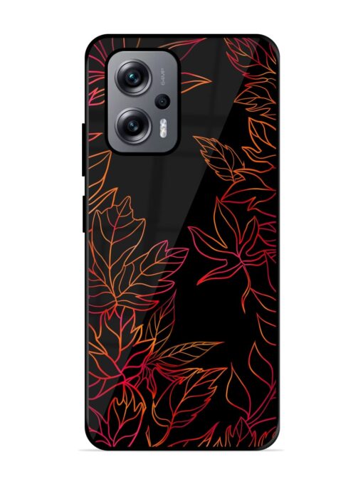 Red Floral Pattern Glossy Metal Phone Cover for Xiaomi Redmi K50I (5G) Zapvi