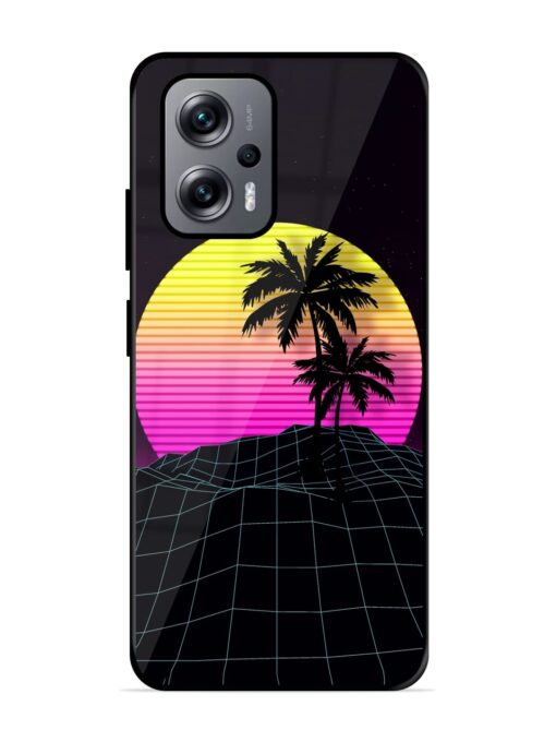 Coconut Vector Glossy Metal Phone Cover for Xiaomi Redmi K50I (5G) Zapvi