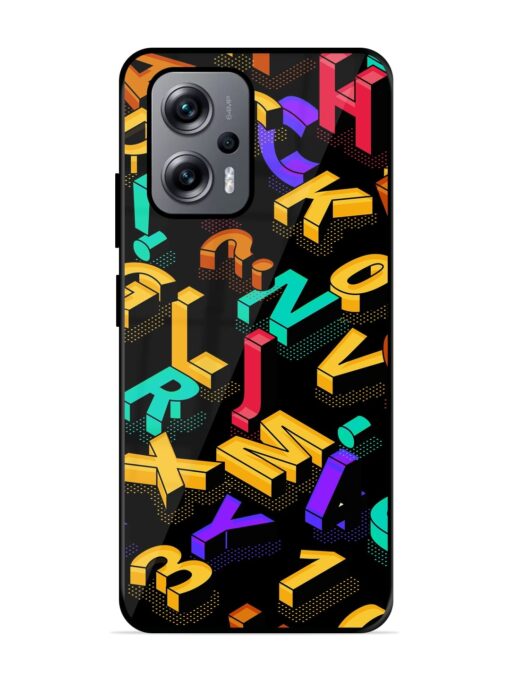 Seamless Pattern With Letters Glossy Metal Phone Cover for Xiaomi Redmi K50I (5G)