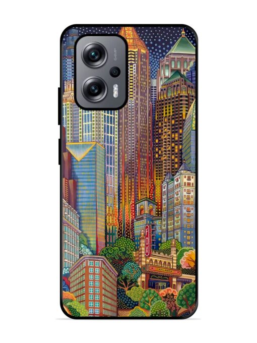 Cityscapes Art Glossy Metal Phone Cover for Xiaomi Redmi K50I (5G)