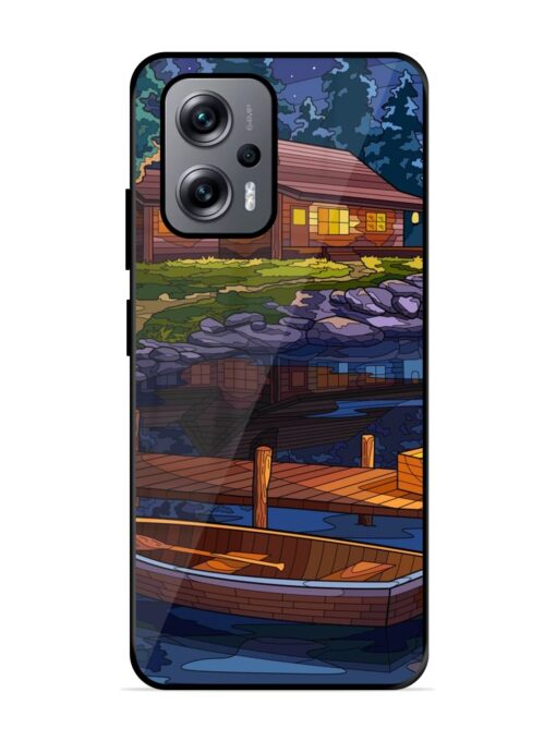 Village Night Scene Glossy Metal Phone Cover for Xiaomi Redmi K50I (5G) Zapvi