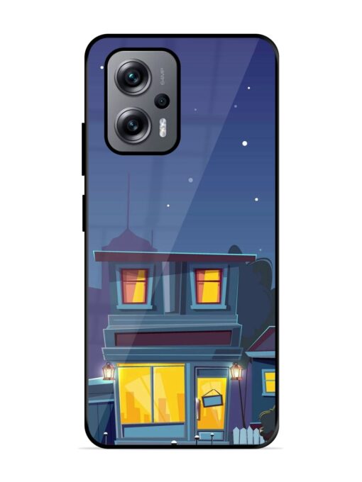 Vector Night House Glossy Metal Phone Cover for Xiaomi Redmi K50I (5G) Zapvi