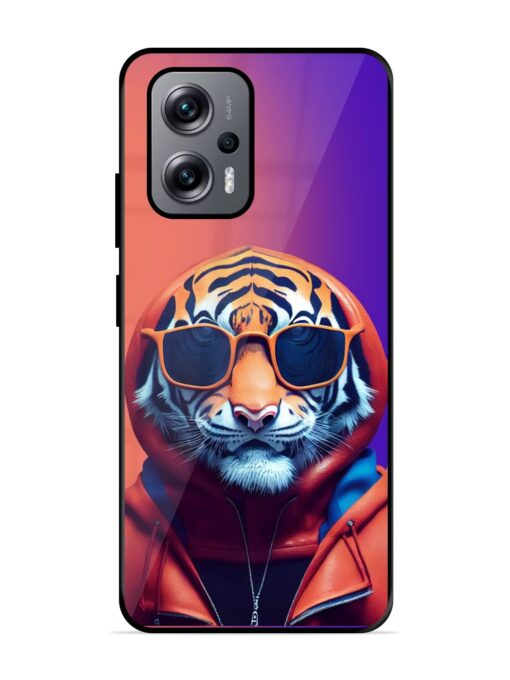 Tiger Animation Glossy Metal Phone Cover for Xiaomi Redmi K50I (5G) Zapvi