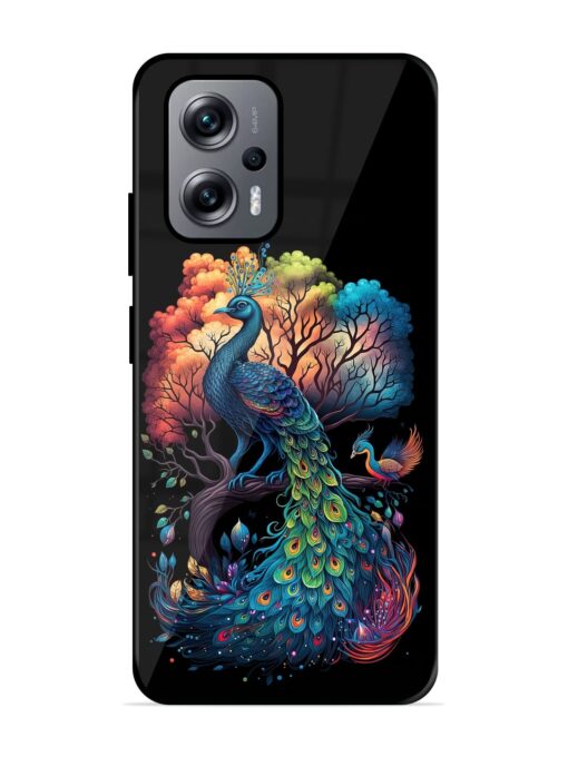 Peacock Tree Art Glossy Metal Phone Cover for Xiaomi Redmi K50I (5G) Zapvi