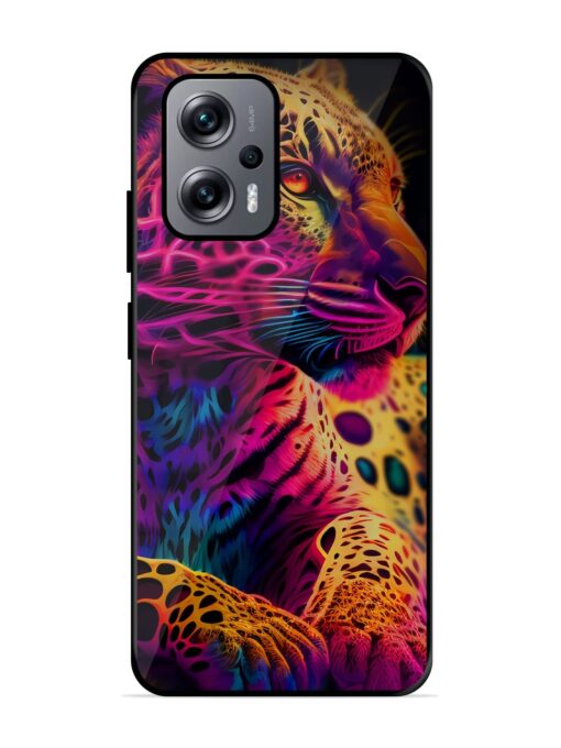 Leopard Art Glossy Metal Phone Cover for Xiaomi Redmi K50I (5G) Zapvi