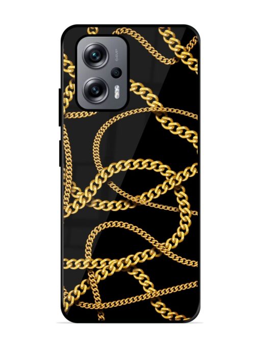 Decorative Golde Chain Glossy Metal Phone Cover for Xiaomi Redmi K50I (5G) Zapvi