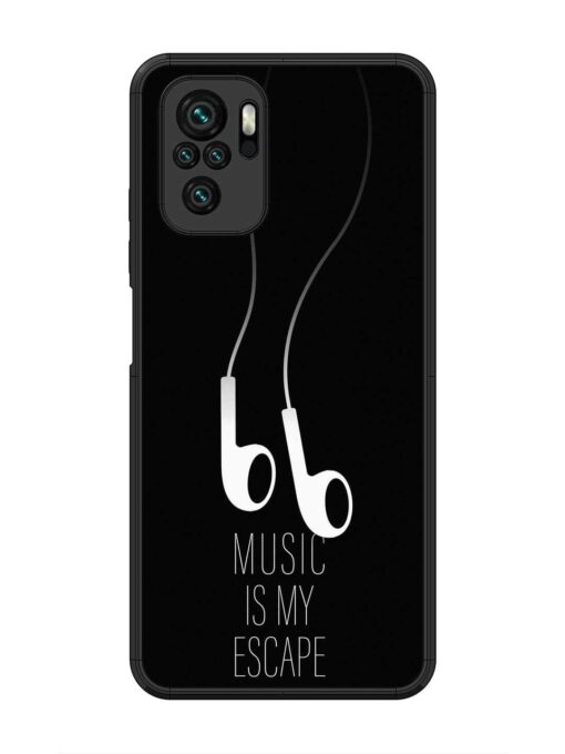 Music Is My Escape Glossy Metal Phone Cover for Xiaomi Redmi Note 10 Zapvi