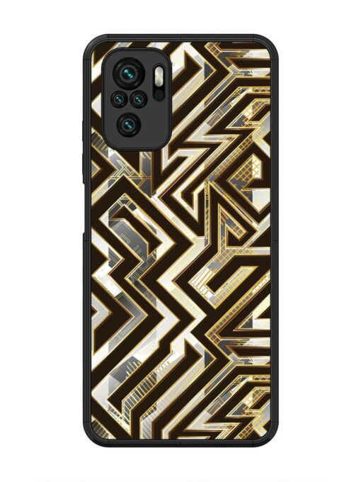 Technology Geometric Seamless Glossy Metal Phone Cover for Xiaomi Redmi Note 10 Zapvi