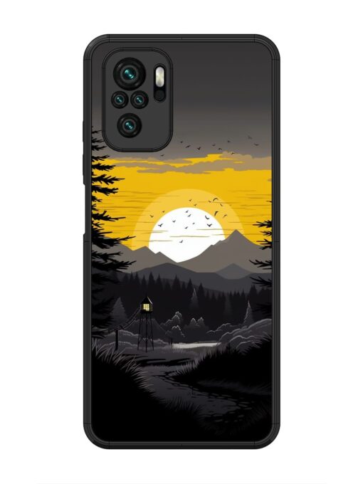 Sunset Vector Glossy Metal Phone Cover for Xiaomi Redmi Note 10 Zapvi