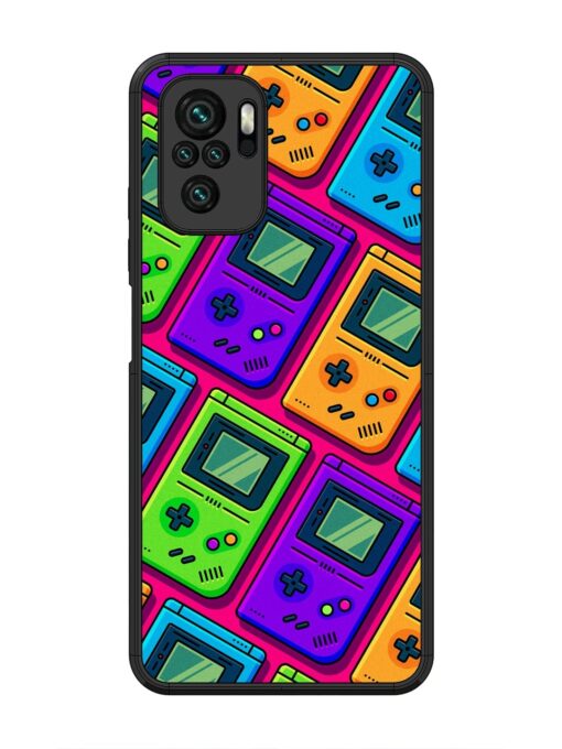 Game Seamless Pattern Glossy Metal Phone Cover for Xiaomi Redmi Note 10