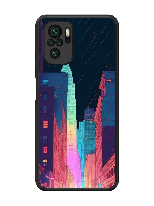 Minimal City Art Glossy Metal Phone Cover for Xiaomi Redmi Note 10