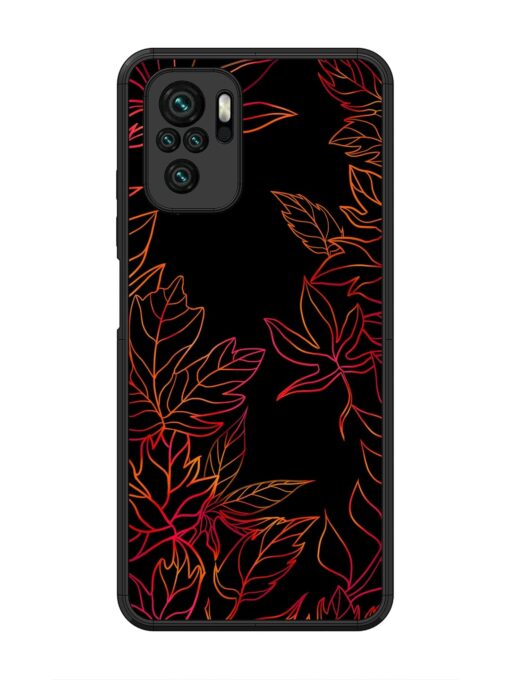 Red Floral Pattern Glossy Metal Phone Cover for Xiaomi Redmi Note 10 Zapvi