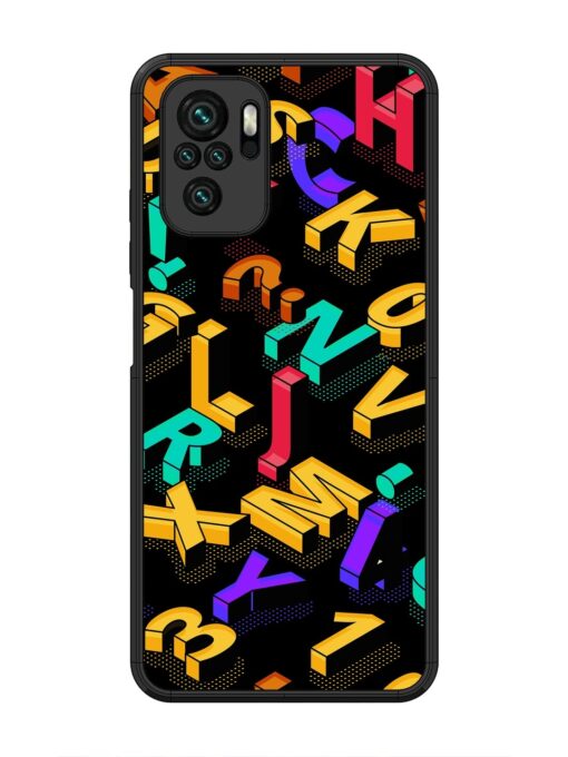 Seamless Pattern With Letters Glossy Metal Phone Cover for Xiaomi Redmi Note 10 Zapvi