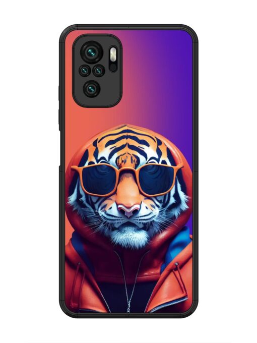 Tiger Animation Glossy Metal Phone Cover for Xiaomi Redmi Note 10 Zapvi