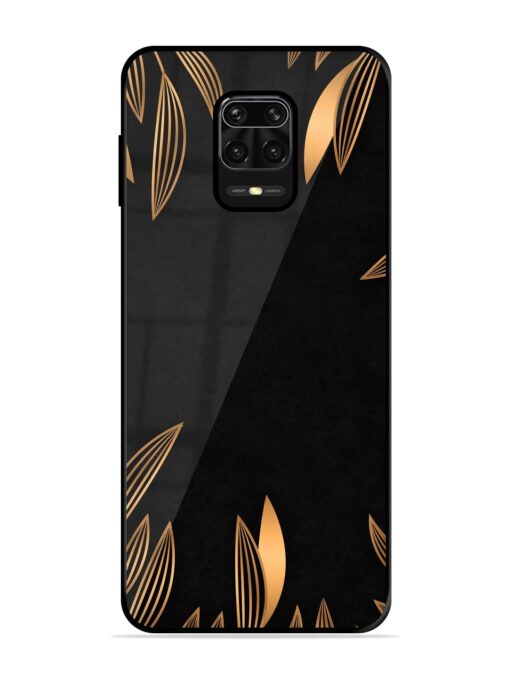 Golden Leaf Pattern Glossy Metal Phone Cover for Xiaomi Redmi Note 10 Lite