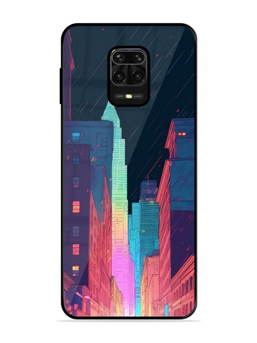 Minimal City Art Glossy Metal Phone Cover for Xiaomi Redmi Note 10 Lite