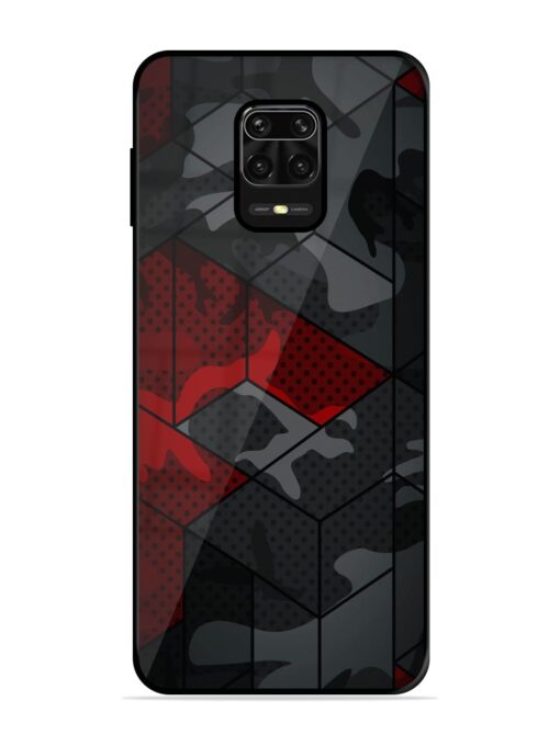 Red And Grey Pattern Glossy Metal Phone Cover for Xiaomi Redmi Note 10 Lite Zapvi