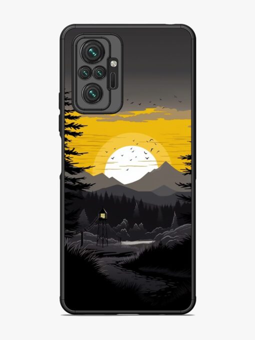 Sunset Vector Glossy Metal Phone Cover for Xiaomi Redmi Note 10 Pro