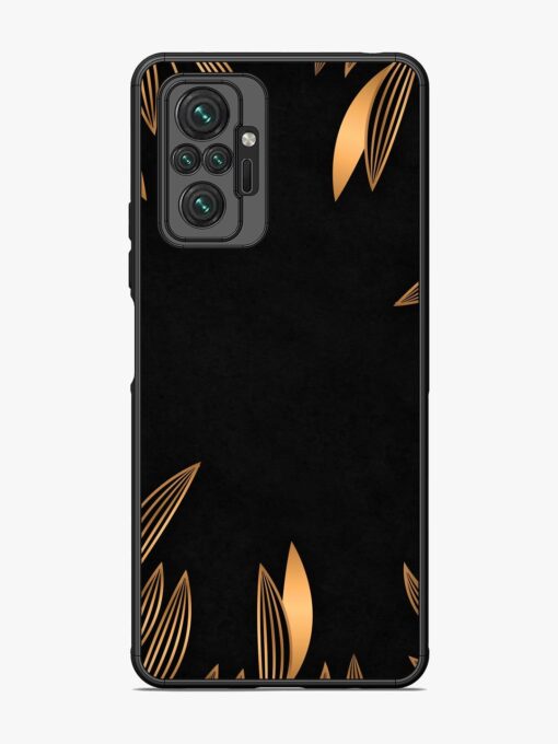 Golden Leaf Pattern Glossy Metal Phone Cover for Xiaomi Redmi Note 10 Pro