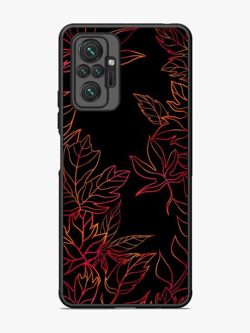 Red Floral Pattern Glossy Metal Phone Cover for Xiaomi Redmi Note 10 Pro Zapvi