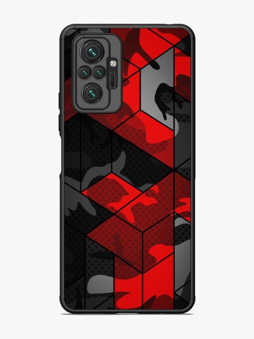 Royal Red Camouflage Pattern Glossy Metal Phone Cover for Xiaomi Redmi Note 10 Pro Zapvi