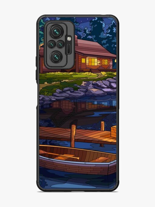 Village Night Scene Glossy Metal Phone Cover for Xiaomi Redmi Note 10 Pro