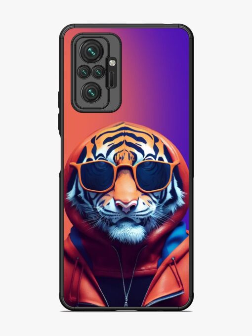 Tiger Animation Glossy Metal Phone Cover for Xiaomi Redmi Note 10 Pro Zapvi