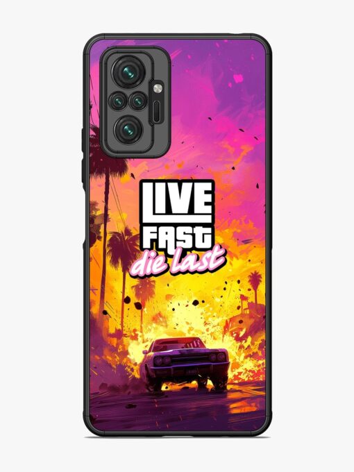 Live Fast Glossy Metal Phone Cover for Xiaomi Redmi Note 10 Pro Zapvi