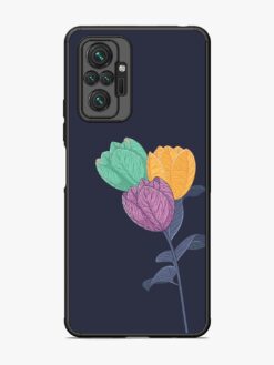 Flower Vector Glossy Metal Phone Cover for Xiaomi Redmi Note 10 Pro Max