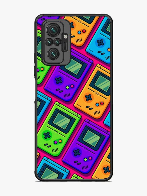 Game Seamless Pattern Glossy Metal Phone Cover for Xiaomi Redmi Note 10 Pro Max