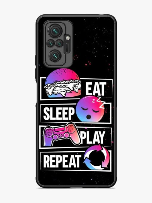 Eat Sleep Play Repeat Glossy Metal Phone Cover for Xiaomi Redmi Note 10 Pro Max