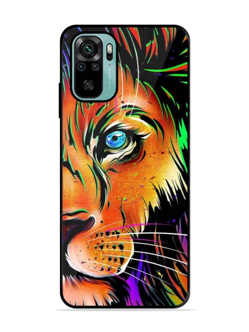 Colorful Lion Design Glossy Metal TPU Phone Cover for Xiaomi Redmi Note 10S