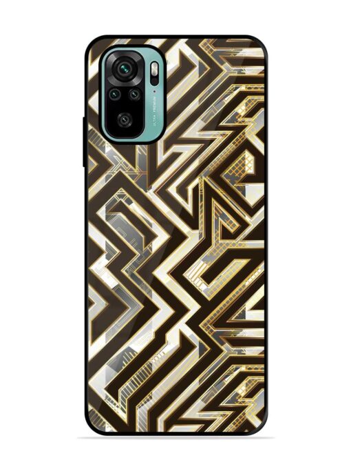 Technology Geometric Seamless Glossy Metal Phone Cover for Xiaomi Redmi Note 10S Zapvi