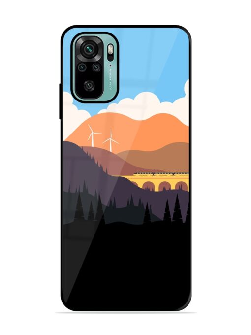 Minimal Mountain Vector Glossy Metal Phone Cover for Xiaomi Redmi Note 10S Zapvi