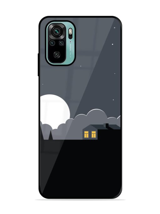 Full Moon Vector Art Glossy Metal Phone Cover for Xiaomi Redmi Note 10S