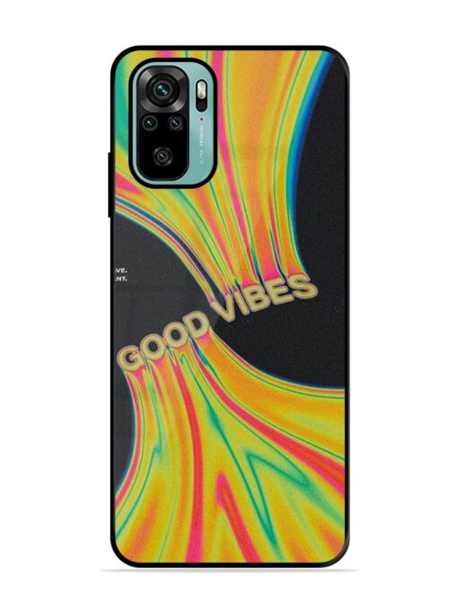 Good Vibes Glossy Metal Phone Cover for Xiaomi Redmi Note 10S Zapvi