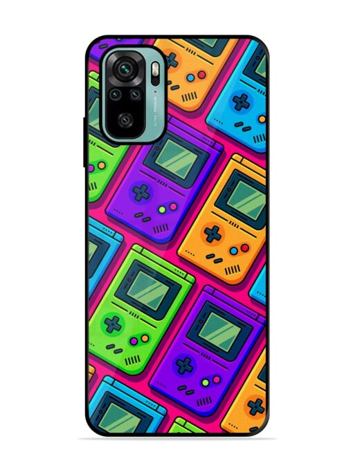 Game Seamless Pattern Glossy Metal Phone Cover for Xiaomi Redmi Note 10S