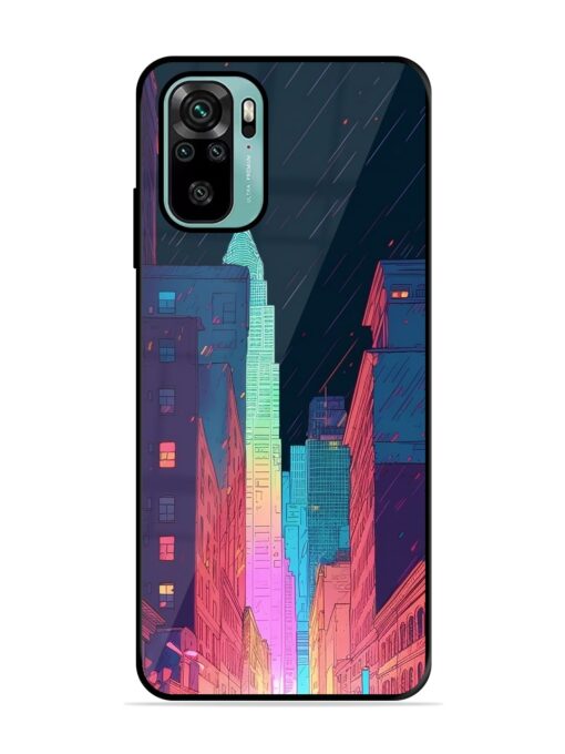 Minimal City Art Glossy Metal Phone Cover for Xiaomi Redmi Note 10S Zapvi