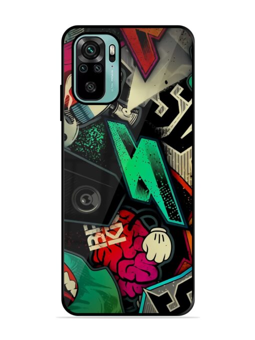 Graffiti Art Glossy Metal Phone Cover for Xiaomi Redmi Note 10S