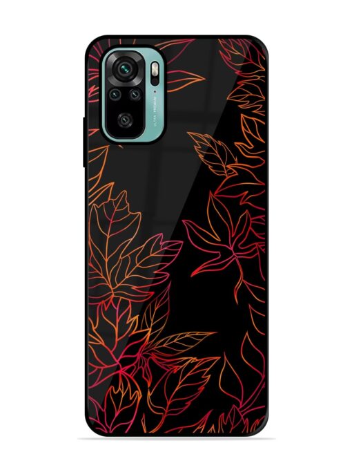 Red Floral Pattern Glossy Metal Phone Cover for Xiaomi Redmi Note 10S Zapvi